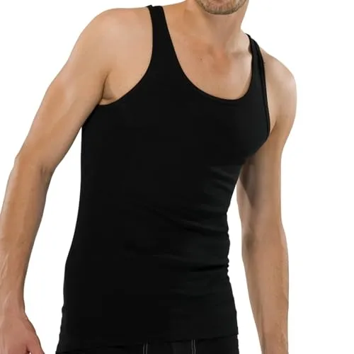 Schiesser Herren Onderhemd_5120 Unterhemd, Schwarz (000-schwarz), 4 EU