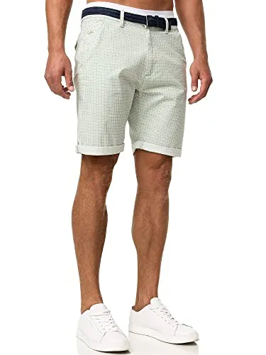 Indicode Chinoshorts Bourchier - Karomuster Shorts mit Gürtel - Herren-Shorts mit modernem Karomuster und praktischem Gürtel, ideal für legere Anlässe und warme Tage.