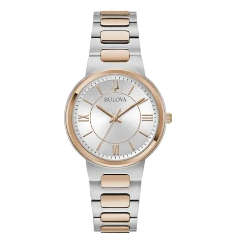 Bulova Damenuhr Classic Lady 32 mm 98L327, silber / schwarz