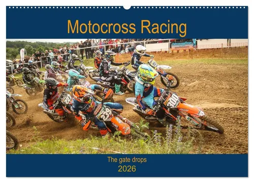 CALVENDO Wandkalender Motocross Racing - The gate drops (Wandkalender 2026 DIN A2 quer), CAL