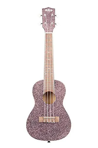 Kala Sparkle Ukulele Pink Champagne - Ukulele in Pink Champagne mit glänzender Oberfläche und Konzertgröße; ideal für Einsteiger und Musikliebhaber, inklusive GigBag.