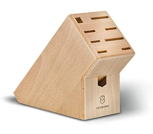 VICTORINOX Swiss Classic Messerblock aus Holz ohne Messer, für 9 Messer, Helles Buchenholz, Leer, Unbestückt, Aufbewahrung