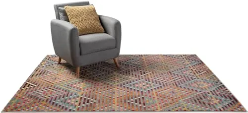 benuta Nest Vintage Teppich Casa - Mehrfarbig 120x170 cm - Teppich für Wohnzimmer, Schlafzimmer und Flur mit farbenfrohem Vintage-Design, pflegeleicht und ideal für Räume mit Fußbodenheizung.