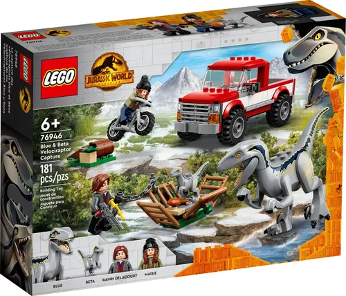 LEGO Jurassic World 76946 - Blue Beta in der Velociraptor-Falle, actionreiches Spielzeugauto mit Dinosaurier-Figuren für kreative Abenteuer ab 6 Jahren