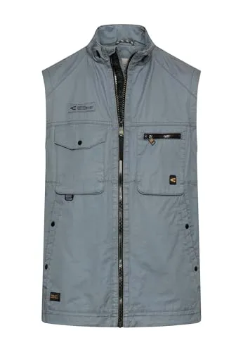 camel active Herren Outdoor Weste Sturmblau mit Innentaschen
