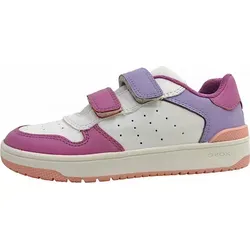 Geox J WASHIBA Girl B Sneaker, White/Cyclamen, 33 EU - Laufschuhe mit einfachem Anziehen, herausnehmbarer Innensohle und praktischem Doppelklettverschluss für optimalen Komfort.