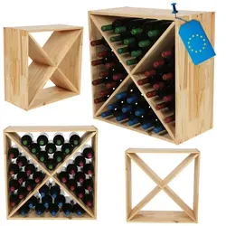MODO24 X-Flaschenregal für 40 Flaschen – Massivholz, modular und stilvoll - Modulares Weinregal aus massivem Kiefernholz für 40 Flaschen. Hohe Flexibilität durch kombinierbare Module, ideal für individuelle Weinlagerung in Küche oder Weinkeller.