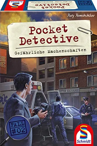 Schmidt Spiele 49378 Pocket Detective, Gefährliche Machenschaften, Krimi-und Dedektivspiel, Familienspiel