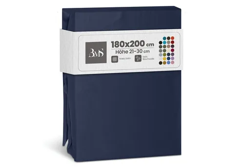 BETTWAESCHE-MIT-STIL Spannbettlaken Mako Satin Spannbettlaken, Matratzenhöhe 21-30 cm, Mako-Satin, Gummizug: rundum, (1 Stück)