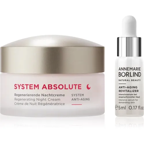 ANNEMARIE BÖRLIND SYSTEM ABSOLUTE Nachtpflege-Set - Gesichtspflege für sichtbar glattere Haut: Regenerierende Nachtcreme mit Grünalgenextrakt und Anti-Aging-Effekt, unterstützt die Kollagenproduktion für ein strahlendes Aussehen.