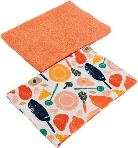 Egeria Geschirrtuch PAN, (Set, 2-tlg), 2x 40x60 cm in orange von Egeria