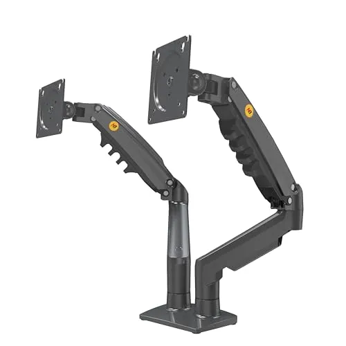 Produktbild Ergosolid Desktop-Halterung für 2 PC-Bildschirme (17-27 Zoll), verstellbar in Mehreren Achsen, Drehgelenk, Gasfeder bis 2 x 9 kg, F160VAR