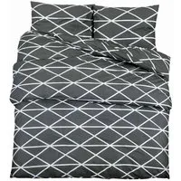 vidaXL Bettwäsche-Set Grau 140x200 cm aus 100% Baumwolle - Bettwäsche-Set aus 100% Baumwolle, weich, pflegeleicht und knitterfrei – ideal für stilvolle Schlafzimmergestaltung.
