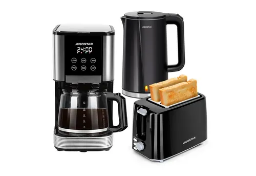 Aigostar Frühstücks-Set 14-Tassen Filterkaffeemaschine, Wasserkocher & Toaster
