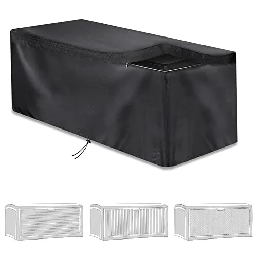 Abdeckung für Aufbewahrungsboxen, gartenbox Abdeckung, Kissenbox Abdeckung Auflagenbox Schutzhülle, Rip-Stop und witterungsbeständig, 420D Oxford Cloth Schließfachschutzhülle (132X71X67cm)