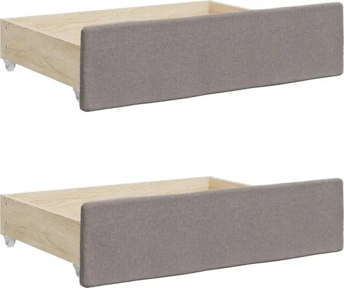 vidaXL Bettschubladen 2 Stk. Taupe - Praktische Stauraumlösung - Jugendbetten - Maximieren Sie den Stauraum in Ihrem Schlafzimmer mit langlebigen Bettschubladen aus Holzwerkstoff und atmungsaktivem Stoff, ideal für eine saubere Optik und einfaches Gleiten auf jedem Boden.