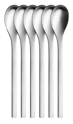 Puresigns ONE Extra Latte Macchiato Löffel Set - 6er Set aus 18/10 Edelstahl - Kaffeelöffel & Mokkalöffel: Stilvolle Löffel in Matt, perfekt für hohe Gläser. Hergestellt aus rostfreiem Edelstahl, langlebig und spülmaschinenfest - ideal für Kaffeeliebhaber.