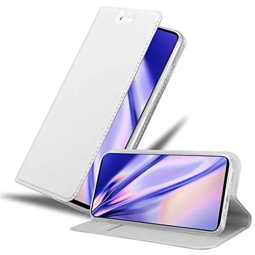 Cadorabo Hülle kompatibel mit Samsung Galaxy A71 4G aus Premium Kunst Leder Flip Klappbare Stoßfeste Magnetische [Standfunktion] [Kartenfächern] Cover Hülle für Galaxy A71 4G Tasche in Silber