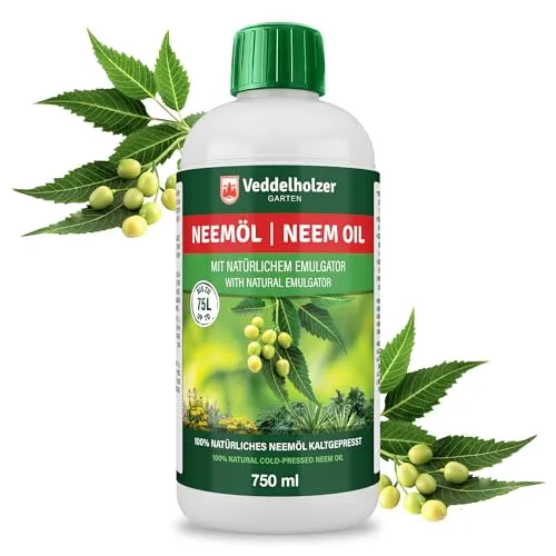 Veddelholzer Garten Pflanzenstärkungsmittel 750 ml - Dünger, 100% natürliches kaltgepresstes Neemöl für effektive Pflanzenpflege drinnen & draußen.