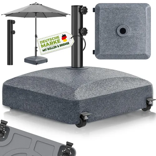 tillvex® Sonnenschirmständer PAVERA mit Rollen & Bremsen von tillvex