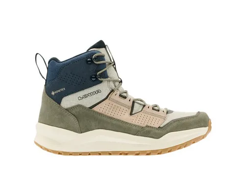 Lowa Kaloya GTX Mid oliv/navy (7849) 43,5 - Wanderschuhe mit Mid Cut für Herren, ausgestattet mit wasserdichtem GTX-Material für optimalen Komfort bei jedem Wetter.