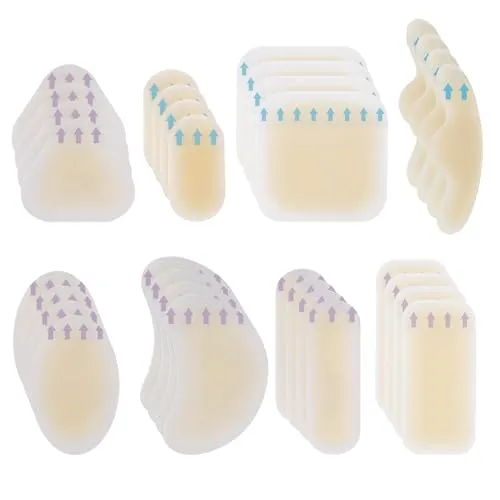 Blasenpflaster Ferse Hydrokolloid Pflaster, 32 Stück Gel Pflaster Blasenprävention, Ferse Blasenpflaster Wandern für Zehen und Finger Vorfuß Ferse Fersenschutz Schutzhaut (8 Arten)