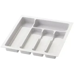 sossai® Besteckeinsatz Besteckkasten für Schubladen 30-90cm in Weiß, 38x43cm, 5 Fächer weiß 38 cm x 4,5 cm x 43 cm