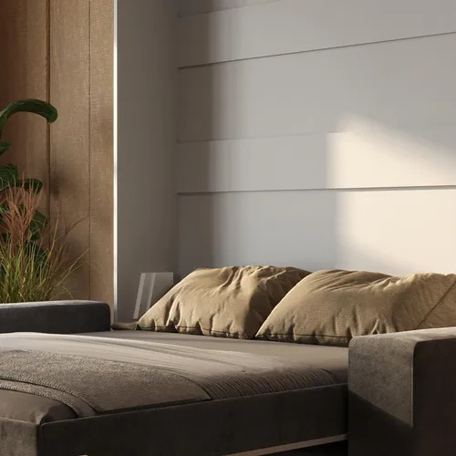 SMARTBett Schrankbett mit Weiss Sofa M1 160x200 Vertikal