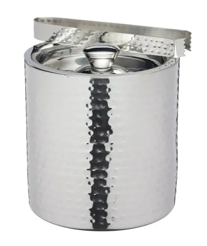 BarCraft Eiskübel mit Deckel und Zange, 1,5 Liter – Eleganter Edelstahl