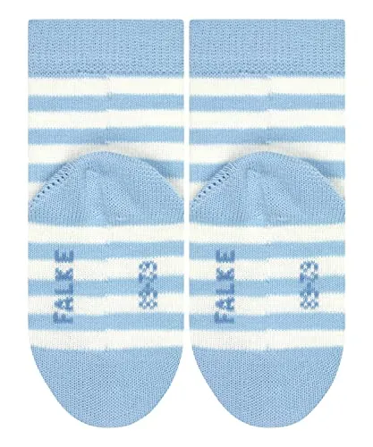 FALKE Unisex Baby Socken Stripe B So Baumwolle gemustert 1 Paar, Blau Crystal Blue 6290, 80-92