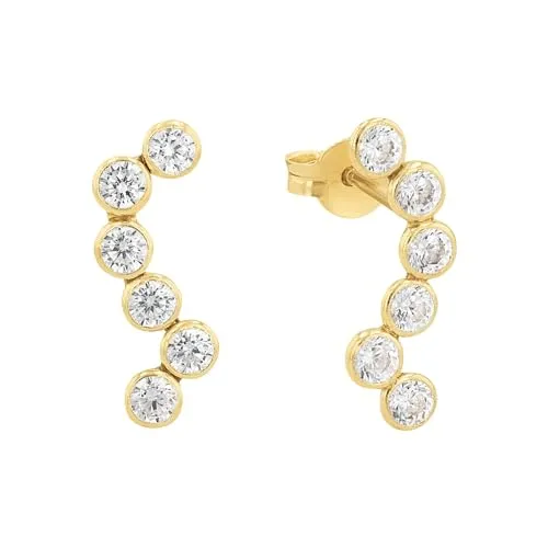 Amor Ohrstecker Damen mit Zirkonia, 1,5 cm Gold in gold von Amor