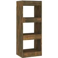 vidaXL Bücherregal/Raumteiler Räuchereiche 40x30x103 cm - Regale - Elegantes Bücherregal aus Holzwerkstoff, vielseitig als Raumteiler nutzbar und bietet viel Stauraum für Bücher und Dekoration.