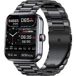 INF Smartwatch mit Herzfrequenz, Schlafmonitor, Körpertemperatur, 50 Sportmodi Schwarz - Schwarz