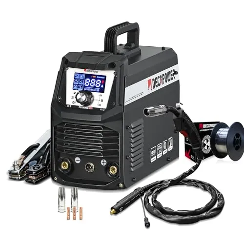 Decapower Schweißgerät, 220 V, 120 A, Arc Lift TIG FLUX MIG, ohne Gas, 3 in 1, Schweißgerät für Draht, ohne Gas, Haushalt (FLUXMIG-120)
