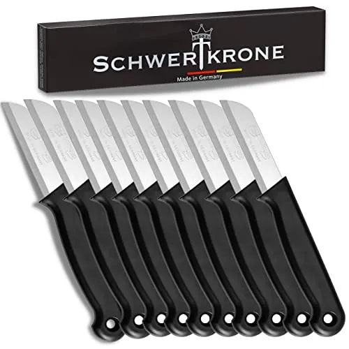 Schwertkrone® Schälmesser 10er Set [MADE IN SOLINGEN in schwarz von Schwertkrone
