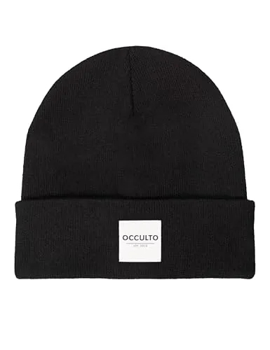 Occulto Herren & Damen Winter Mütze (Model: Eli), Beanie Schwarz