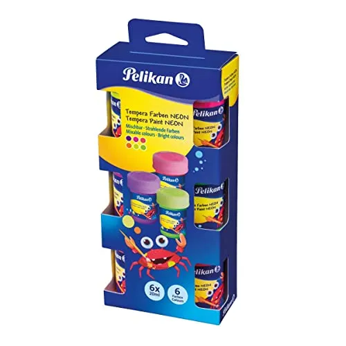 Pelikan Temperafarben-Set Neon, 6 Grundfarben à 20ml