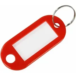 Hmf 1900-03 Schlüsselanhänger Inkl. Schlüsselring Und Beschriftungsstreifen, 5 X 2,2 X 0,26 Cm, Rot