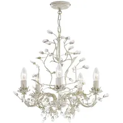 Xxxl Kronleuchter, Creme & Gold, 120 cm, höhenverstellbar - Hängelampe für stilvolle Innenbeleuchtung, höhenverstellbar und aus hochwertigem Metall, ideal für elegante Wohnräume.