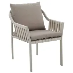 MWH Patro Stapelstuhl Aluminium/Rope - Milky White - Stylischer und witterungsbeständiger Gartenstuhl mit ergonomischer Rückenlehne. Ideal für Terrasse oder Balkon, leicht und stapelbar für optimale Nutzung.
