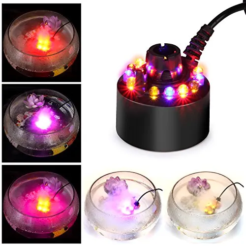 FITNATE Nebler Ultraschall Vernebler mit 12 LED Farbwechsel, für Teich, Brunnen, Halloween