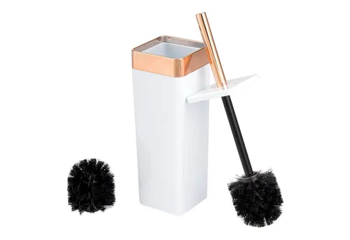 bremermann WC-Reinigungsbürste WC-Garnitur SAVONA, WC-Bürstenhalter, eckig, weiß-rosegold