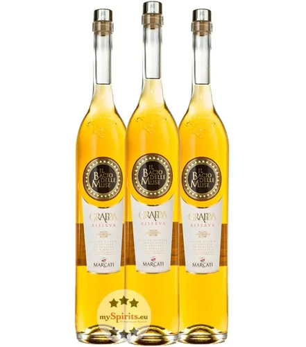 Produktbild 3er Paket Marcati Grappa Riserva „Il Bacio delle Muse“ 1,5l