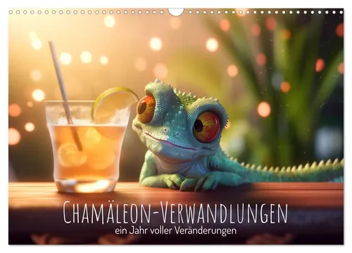 Artefacti Chamäleon-Verwandlungen Kalender 2025 - Entdecken Sie die farbenfrohe Welt der Chamäleons mit diesem einzigartigen Kalender, der für Kinder und Tierliebhaber gleichermaßen geeignet ist. 14 Seiten voller Überraschungen und Veränderungen!