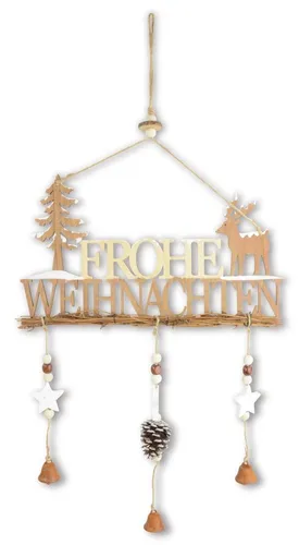 RIFFELMACHER & WEINBERGER Deko-Schriftzug Schriftzug 'Frohe Weihnachten', Natur 29x40cm