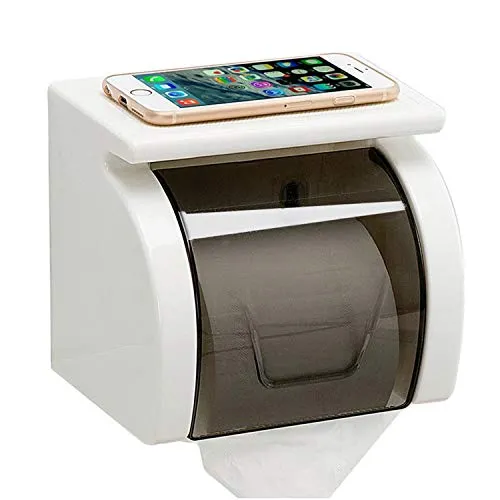 Meiyijia Starker Selbstklebender Toilettenpapierhalter, ohne Bohren, Badeinrichtungen, mit wasserdicht und Staubschutz