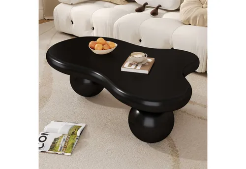 STILVORA Wolken-Couchtisch für Kinder mit LED-Beleuchtung, Schwarz - Verspielter Wolken-Couchtisch für moderne Räume. Mit 16-farbigem LED-Streifen für stimmungsvolle Akzente. Ideal für Wohnzimmer, Kinderzimmer oder Homeoffice – sicher und flexibel einsetzbar.