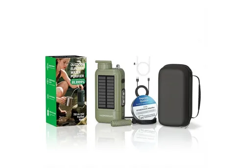 HYDROSOLVE SolarPro Wasserfilter – Elektrisch, Solar & USB von AORA