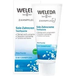 Weleda Sole Zahncreme - Zahnpasta ohne Fluoride, die Karies vorbeugt und Zahnsteinbildung hemmt. Mit natürlichem Salzkristall-Putzkörper und erfrischendem Pfefferminzöl für langanhaltende Frische.
