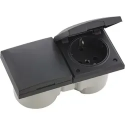 BERKER Integro Flow Doppelsteckdose anthrazit von Berker